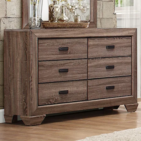 Contemporary 6-Drawer Dresser with Dovetail Joinery
